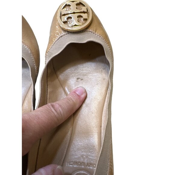 Tory Burch women’s tan ballerina shoes/flats size 7.5 M SKU 3134 - Picture 8 of 9
